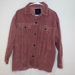 ZARA Rose Pink Oversized Corduroy Shacket Size M‎